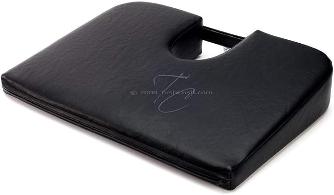 Tush Cush Home Office Orthopedic Large Computer Ergonomic Seat Cushion Original - Firm Black Carbon Vinyl