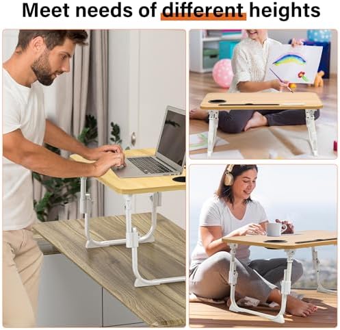 Lap Desk for Bed Adjustable Height with USB Port 23.6" x15.7" Desktop
