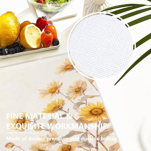 Soft Sunflowers Linen Placemats, Gentle Breeze in Field Table Mats for Table Washable Heat Insulation Thick Dining Mat, Indoor/Outdoor 12X18 in 4 Pcs