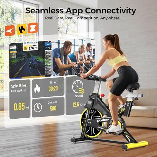 Stationary Exercise Bike for home, Magnetic Resistance, Silence & Smart App