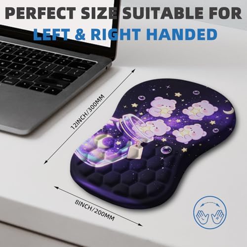 Ergonomic Mouse Pad with Wrist Rest, Memory Foam Wrist Support,Massage Bump