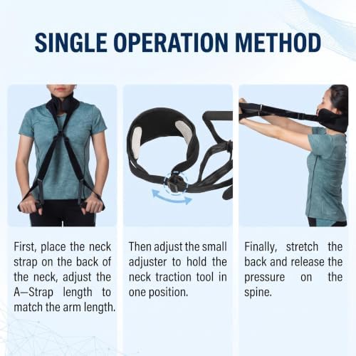 Y Neck Strap Stretcher, Cervical Traction Device for Neck Discomfort, Spine Chiropractic Decompression Traction Tool with Chin Strap, Adjustable Neck Stretcher for Home Use