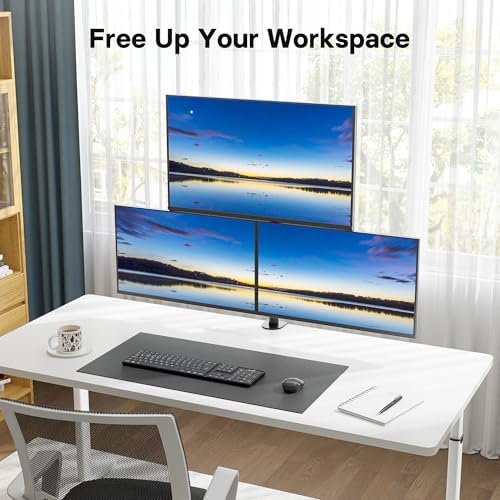BONTEC Triple Monitor Desk Mount, Supports 13-32 Inch, VESA 75x75/100x100mm