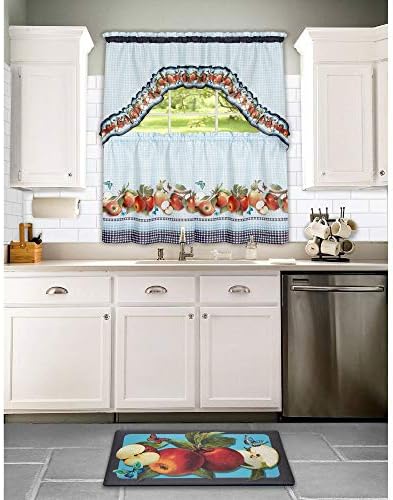 PowerSellerUSA Printed Anti Fatigue Mat, Printed Textured Comfort Standing Floor Mats for Living, Dining Room, Bedroom, Kitchen, Office, Work (18x30 in., Apples and Butterflies)