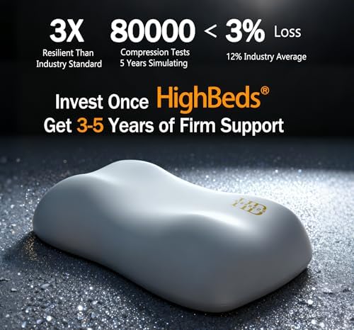 HighBeds Cervical Neck Pillow for Neck Pain Relief- Memory Foam Pillow for Side and Back Sleepers, BASF Support with Ergonomic Pillow(Grey)