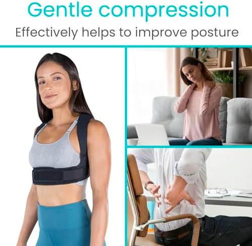 Vive Posture Corrector for Women & Men - Upper Back Brace for Kyphosis