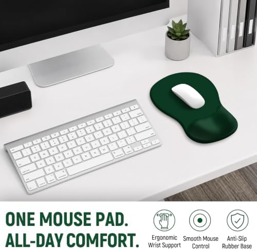 Ergonomic Mouse Pad with Wrist Rest, Gel Wrist Support, Dark Green