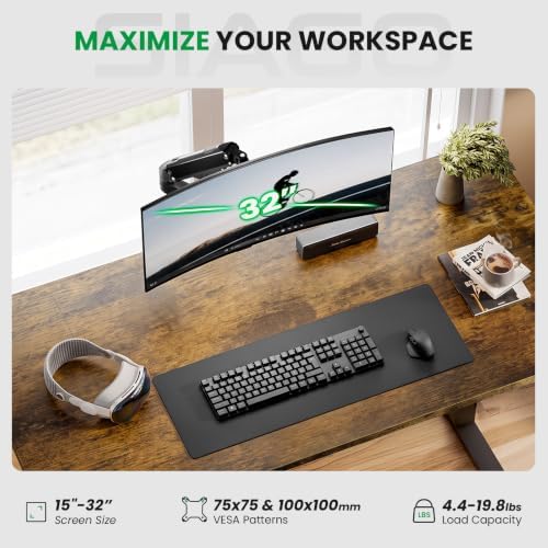 SIAGO 48 x 24 Inch Electric Standing Desk with Single Monitor Stand