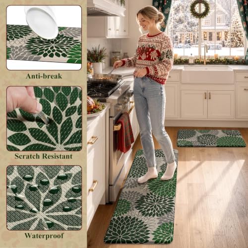 KIMODE Kitchen Mat Anti Fatigue Cushioned Kitchen Rugs Sets of 2 Decor