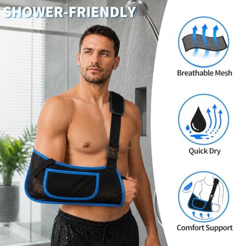 Mesh Shower Arm Sling Shoulder Immobilizer for Shoulder Surgery Recovery