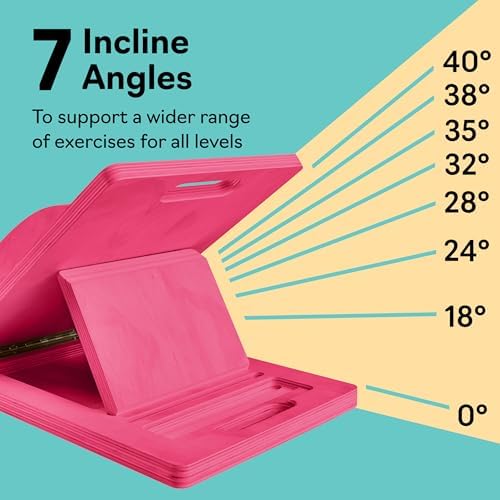 Slant Boards for Exercise, Wooden Slant Board, Calf Stretch Board with 7 Incline Angles, Velour Board, Balance Board & Calf Stretcher, Portable Incline Board for Physical Therapy, Ankle Mobility, Heel & Knees