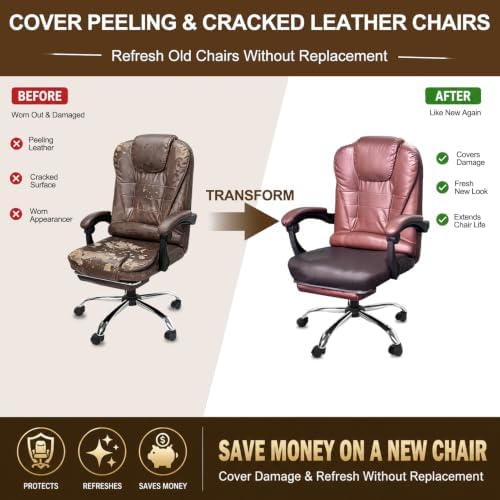 NeColorLife Large Waterproof PU Leather Office Chair Seat Cover