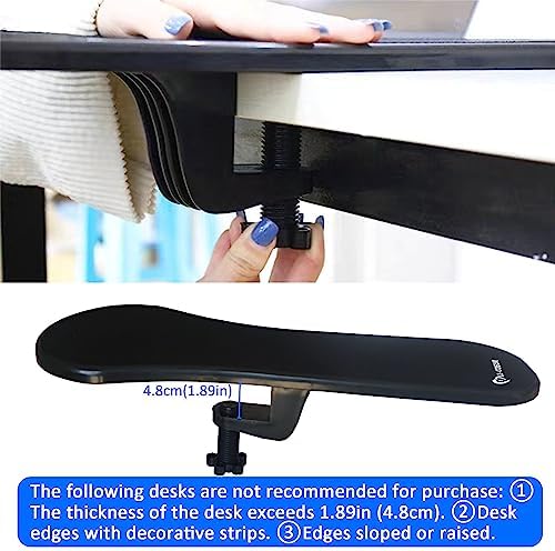 LL-COEUR Arm Support Wrist Rest for Table and Chair, Ergonomic Armrest Desk Extender, Multifunctional Computer Mouse Pad Holder (Black)