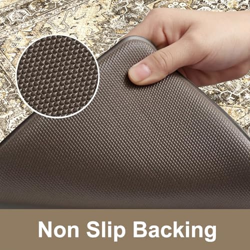 KIMODE Anti Fatigue Kitchen Mat, Boho Distressed Kitchen Rugs Sets of 2