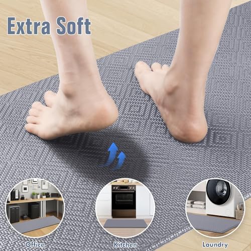 Kitchen Mat 2PCS Kitchen Rugs Cushioned Anti-Fatigue Rug Standing Desk Mat