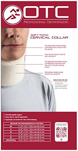 OTC Cervical Collar, Soft Contour Foam, Neck Support Brace, Black Average 3" Depth, Small (Pack of 2)