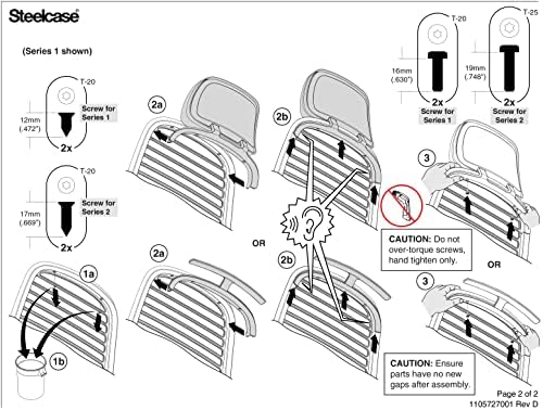 Steelcase Series 1 Headrest ONLY, Seagull Frame with 3D Microknit Fabric (Concord)