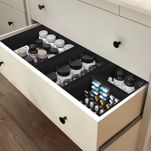 Simple Houseware Underwear Drawer Organizer, Set of 6, Black