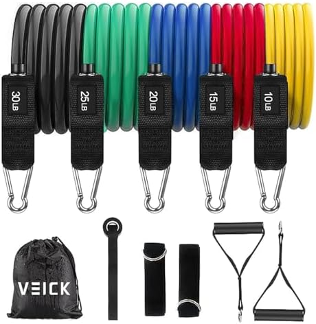 VEICK Resistance Bands with Handles, Exercise Tube Bands Set for Workouts