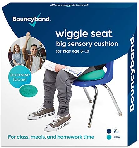 Bouncyband – Wiggle Seat – Green, 13” D – Large Sensory Cushion for Kids