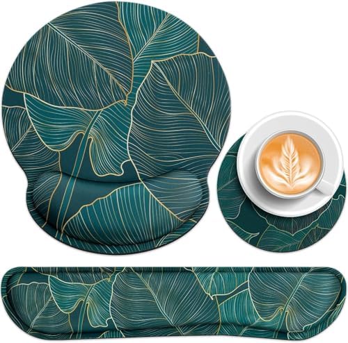 Mouse Pad with Wrist Rest Set, 3-in-1 Wrist Support Mousepad