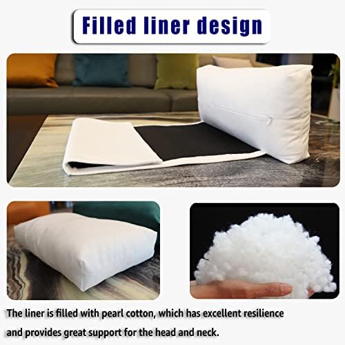 Velvet Recliner Headrest Pillow, Non-Slip Neck Support, Nature White