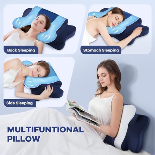 DONAMA Cervical Pillow for Neck Pain, Ergonomic Memory Foam Contour Pillow