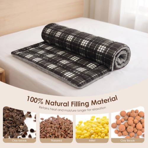 Extra Large Microwave Heating Pad for Back, 24.4 X 14.17 Tartan Grey