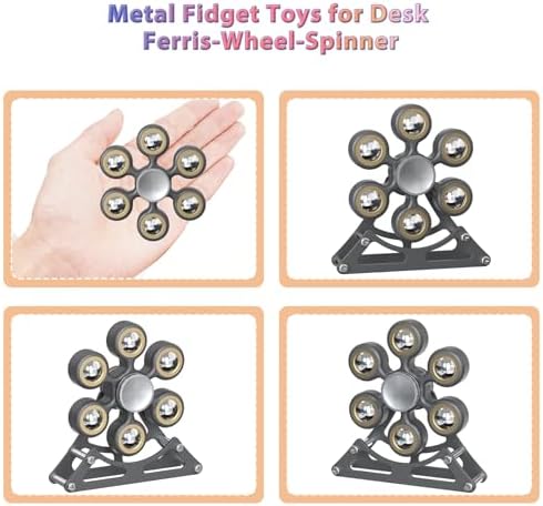 Desk-Fidget-Toys for Ferris-Wheels-Spinner: 4mins Metal Kinetic-Spinner Cool-Gadgets for Office Home School Christmas, EDC-Toy ADHD Tools Cool-Stuff Stress Relief Gift for Kid Children Teen Adult