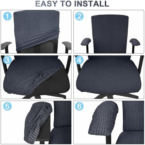 Tallew 4 Pcs Office Chair Covers Stretchable Armrest Seat,XL,Dark Gray