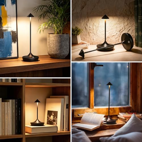 Cordless Rechargeable LED Table Lamp, Black