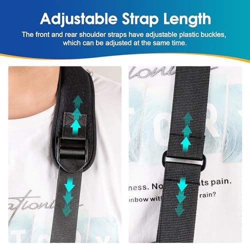 Mesh Arm Shoulder Sling Medical Shoulder Immobilizer for Shoulder Injury Torn Rotator Cuff, Breathable Arm Brace for Shower, Right Left Arm Stabilizes Elbow Arm Wrist Injury for Men Women (White-M)