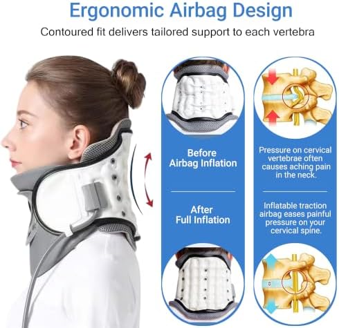 FSA or HSA Neck Stretcher Cervical Traction Device - Adjustable Neck Traction Device for Spine Decompression and Pain Relief, Neck Braces for Neck Pain and Support