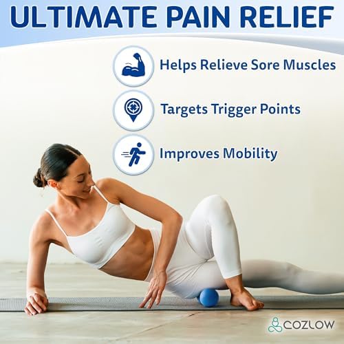 Peanut Massage Ball - Solid TPE - Deep Tissue Pain Relief - Blazing Blue