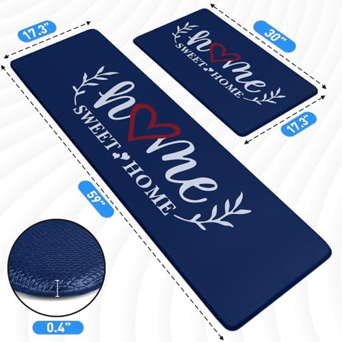 HappyTrends Kitchen Mat for Floor, 2PCS Anti-Fatigue Kitchen Rugs