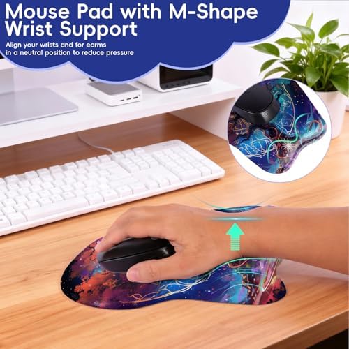 Wrist Support Mouse Pad Anti Slip Rubber Wrist Rest Mousepad 9in X 8in Small Desktop Notebook Mouse Mat for Working and Gaming (M-Tree of Life)