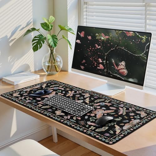iCasso Black Large Mouse Pad, Desk Matt for Desktop, Insects