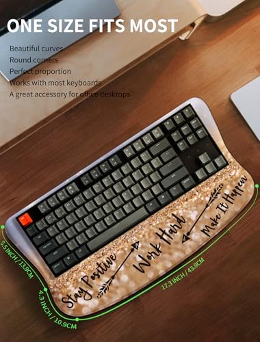 Ergonomic Wave Wrist Rest with Keyboard Stand, Cushioned Palm Rest, Comfortable Integrated Memory Foam for Natural Typing and Relieve Wrist Pain, Stay Positive