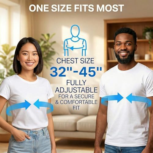 Posture Corrector for Women and Men - Back Brace for Rounded Shoulders & Upper Back Support - Breathable Shoulder Brace for Computer Work&Desk Job,Invisible Under Clothes, Large(Chest Size 33-50")