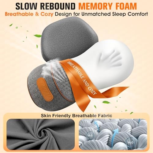 FunBy Neck Massager Pillow with Heat,Neck Pillow Massager for Pain Relief