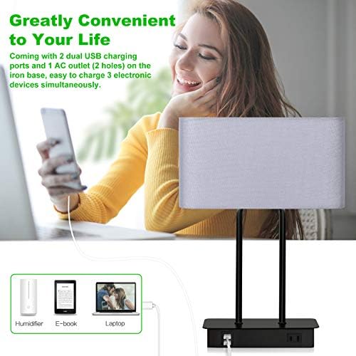 Lakumu Bedside Touch Control Table Lamps, 3 Way Dimmable Nightstand Lamp