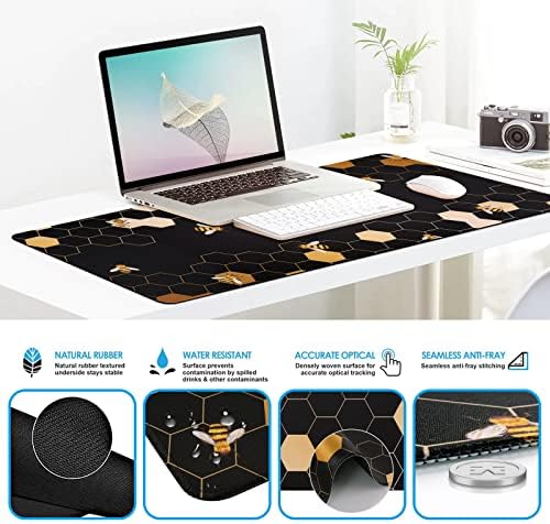 iCasso Honeycomb Mousepad 35.4"x15.7", Desk Protector for Workspace