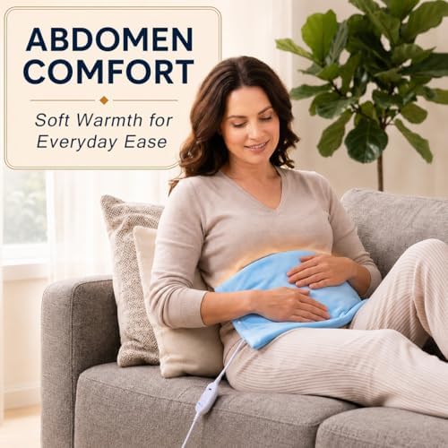 Boncare® Stay-On Small Vinyl Electric Heating Pad for Neck and Shoulders and Back Without Auto-Off, Low & High Heat Levels, Waterproof Hot Heat Pad with Washable Cover (12"x15", 3-Pack)