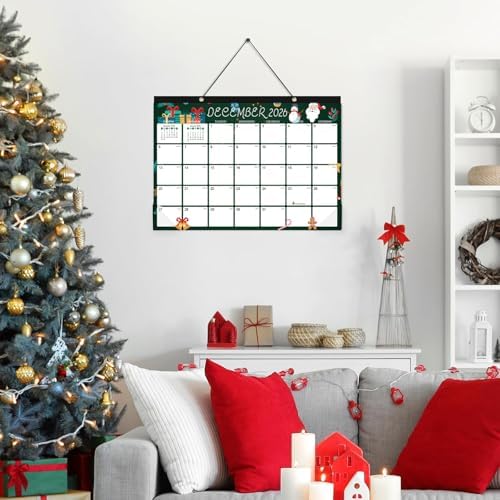 Desk Calendar 2026-2027 - 18 Month Desk Calendar july 2026-2027 Dec, 17" x 12", Large Monthly Desktop Calendar with Daily Blocks, Plastic Cover, Corner Protectors - (2 Stickers Included)