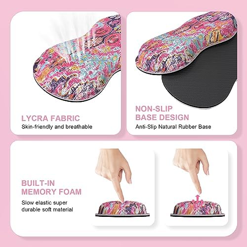iLeadon Boho Desk Mat Set,Large Mouse Pad and Keyboard Wrist Rest