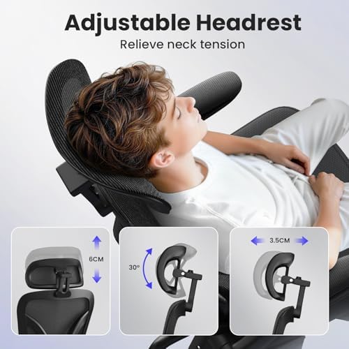 Bigzzia Ergonomic Office Chair with Lumbar Support - High Back Desk Chair
