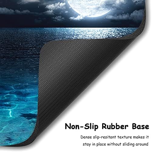Dapesuom Small Mouse Pad, 6 x 8 Inch Thick Rubber Premium-Textured Non-Slip Portable & Washable Mini Mouse Mat for Women Wireless Laptops Keyboard Tray Gaming Work Computer Travel, Moon Over The Sea