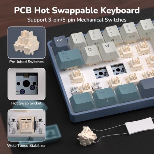 RK ROYAL KLUDGE RK68 65% RGB Wireless Mechanical Keyboard for Gaming, Work