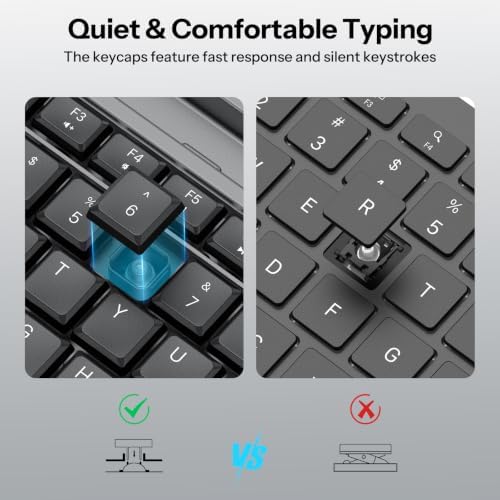 OMOTON Wireless Keyboard and Mouse Combo,2.4G USB Receiver & Phone Holder