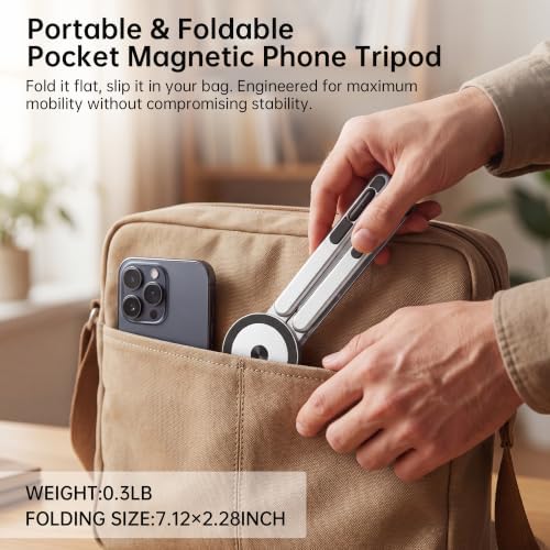 Portable Laptop Stand, 3-in-1 Magnetic Foldable Adjustable, for Desk（White）